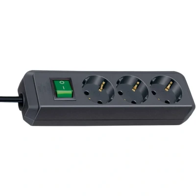 Immagine di Brennenstuhl 1152900 Multipresa con interruttore 3 scomparti Nero Schuko 1 pz.