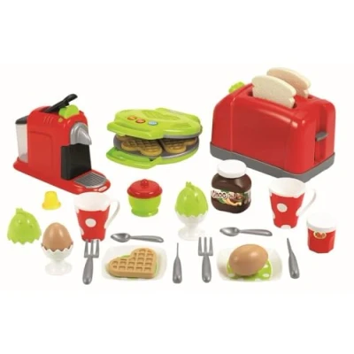 Immagine di Ecoiffier Set di stoviglie da Colazione con Piastra per Waffle, Multicolore, 24 Unité (Lot de 1), 7600002524
