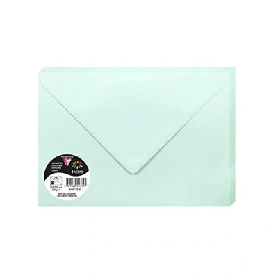 Immagine di Clairefontaine 51332C Pacco da 20 Buste gommate Formato C5 (16,2x22,9cm) 120g/m² Colore verde giada Inviti Eventi e Corrispondenza Gamma Pollen Carta Premium Liscia