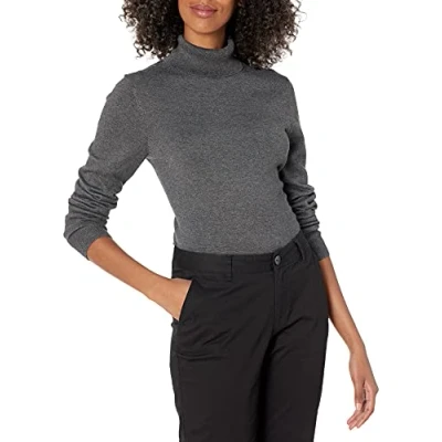 Immagine di Amazon Essentials Maglione A Collo Alto E Maniche Lunghe Leggero con vestibilità Classica (Taglie Forti Disponibili) Donna, Carbone Puntinato, 4XL Plus