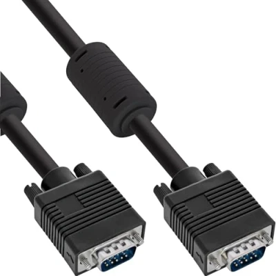 Immagine di InLine 20361 Cavo S VGA, Sub D 15PIN HD Maschio a Maschio, 5M, 1X Ferrite Nero