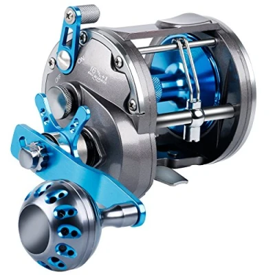 Immagine di Brucia Shark Trolling Reel Saltwater Level Wind Reels, Drag mulinelli da Pesca Barca Oceano per Mare Bass Grouper Salmone SHA40
