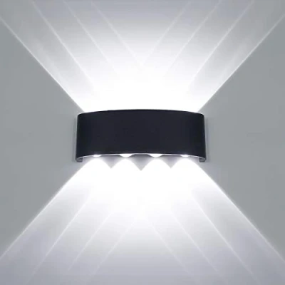 Immagine di HAWEE Moderno Lampada da Parete LED Applique Impermeabile Alluminio Muro Interno Esterno per Bagno, Portico, Camera Letto, Corridoio, Soggiorno, Scale, 8W Bianco