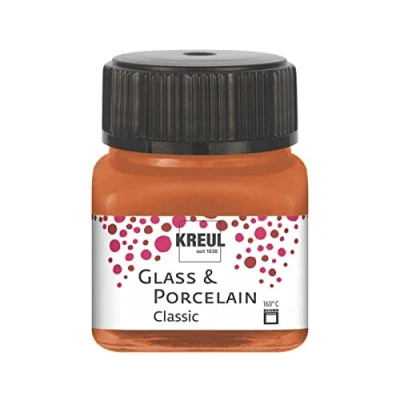 Immagine di Kreul 16248 vetro &amp; Porcellana Rame metallizzato classico, in barattolo da 20 ml, vernice brillante a base d&#039;acqua per e porcellana, ad asciugatura rapida, opaca