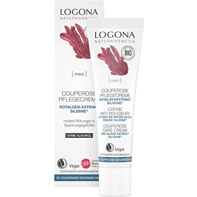 Immagine di Logona Naturkosmetik, crema giorno e notte per trattamento della couperose, rafforza le pareti vascolari aumenta l’elasticità, con l&#039;esclusivo principio attivo Silidine®, vegana, 30 ml
