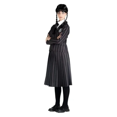 Immagine di Ciao Mercredi Addams uniforme scolaire Nevermore Academy costume déguisement fille original Wednesday (Taille M) avec perruque