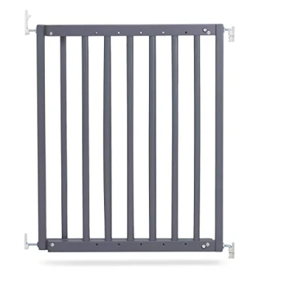Immagine di Safetots Cancelletto di sicurezza per la parte superiore delle scale, fissaggio tramite viti, in legno grigio, 63,5 cm 105,5 cm, bambini