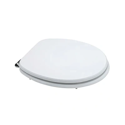 Immagine di Coprivaso copriwater sedile tavoletta wc legno in mdf, Universale, colore bianco