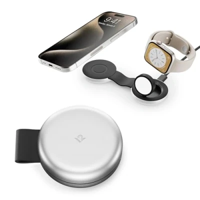 Immagine di Twelve South Butterfly 2 in 1 Caricabatterie wireless compatto pieghevole con adattatore da viaggio, ricarica MagSafe Duo 15 W per iPhone, Airpods e Apple Watch