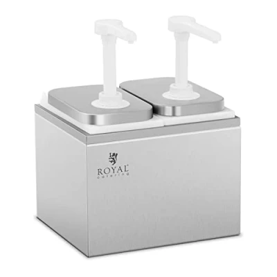Immagine di Royal Catering Dispenser per Salse Dosatori RCDI 4L (2 pompe, 2 x L, Acciaio Inox)
