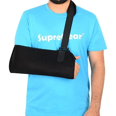 Immagine di supregear Imbracatura per Braccio, Regolabile Immobilizzatore Spalla in Rete, Polsino Rotatori, Fasciatura Lesioni Alla, Ossa Rotte Fratturate Supporto Braccio Sinistro/Destro