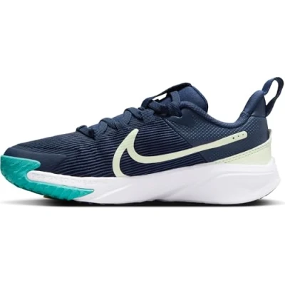 Immagine di Nike Performance STAR Runner Scarpe da corsa su strada per bambini, Taglia: 27.5, Midnight navy/volt tint/dusty cactus/white Tessuto / sintetico