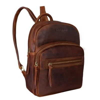 Immagine di STILORD &#039;Alba&#039; Piccolo zaino in pelle da Donna Signore Zainetto Cuoio per Città Gita Escursioni Turisti Tablet 9.7 Pollici, Colore:prestige marrone