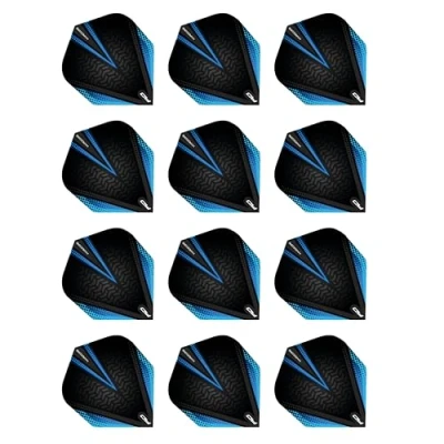 Immagine di RED DRAGON Hardcore Radical Nero e Blu Dart Standard di Spessore Extra 4 Set per Confezione (12 Voli in Totale)