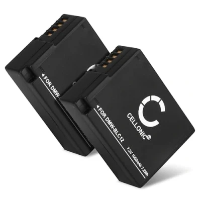 Immagine di CELLONIC 2X Batteria DMW BLC12 BLC12E Compatibile con Panasonic Lumix FZ1000, FZ300, DmC G7, G70, FZ200, G6, GX8, G5, GH2, G81, 1000mAh 7.2V 7.4V