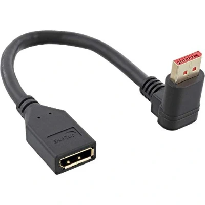 Immagine di InLine® Cavo adattatore DisplayPort 1.4 ST/BU, 8K4K, inclinato verso l&#039;alto, nero/oro, 0,15 m