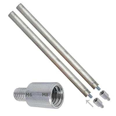 Immagine di GOLDMAN SERVICE 2 Anodi di magnesio 22x350mm per scaldabagno elettrico + Adattatore filettature M8 a M6. Anodo sacrificale riscaldatore compatibile e valido i principali marchi (2)