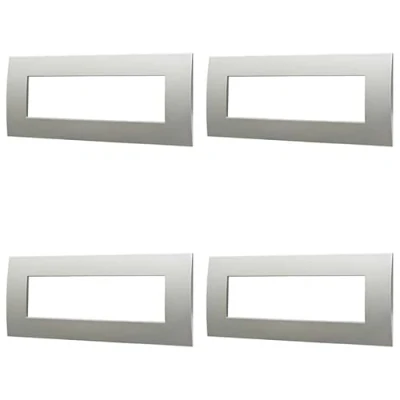 Immagine di 4 Pezzi Placca Compatibile Con Vimar Arke, Placche In Plastica (7 Posti/Moduli,Silver)