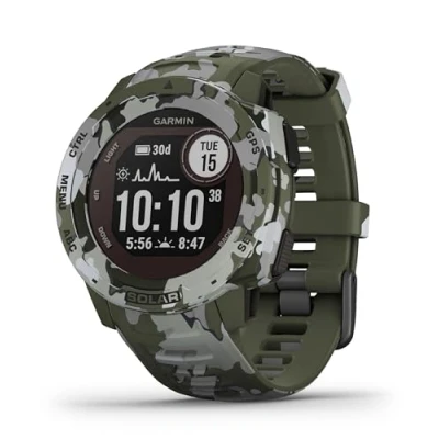 Immagine di Garmin Instinct Solar, Smartwatch Gps con Ricarica Solare, Lichen Camo, 4.5 x 1.53 cm