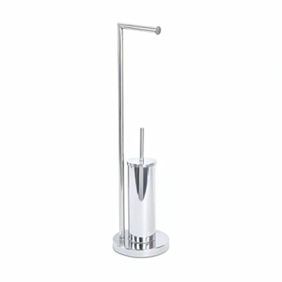Immagine di METAFORM Piantana WC Porta Rotolo e Scopino Lucido in Acciaio Inox MOD. Smart