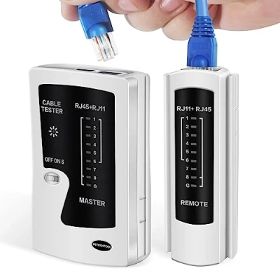 Immagine di Tester di Cavi Rete Lan POE Professionale per Cavo RJ45 Cat5 Cat5e Cat6 Cat6a Cat7 e RJ11