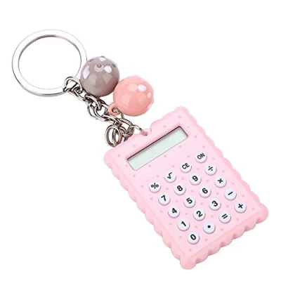 Immagine di VBESTLIFE Mini Calcolatrice, Calcolatrice Portachiavi Portatile Simpatica Biscottini Tascabile a Colori Candy, Display 8 Bit(Rosa)