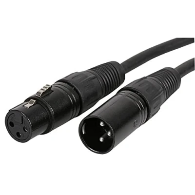 Immagine di Pulse PLS00289 Cavo microfono XLR maschio a femmina 3 pin, 0,3 m, colore: Nero