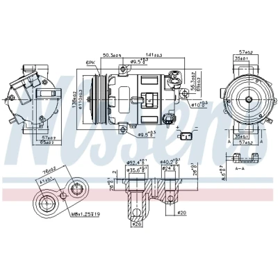 Immagine di NISSENS 89400 Compressore Aria Condizionata 5SL12C 12 PAG 46 R 134a FIAT: BRAVO 2, Grande Punto Hatchback, Evo Hatchback