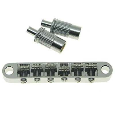 Immagine di Dopro Ponte a rullo per chitarra Tune O Matic, Epiphone Les Paul, SG, Dot, Bigsby con attacchi filettati M8, cromato