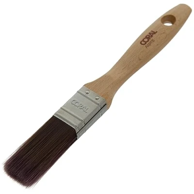 Immagine di Coral 31711 Aspire Pennello professionale da 2,5 cm, taglio dritto con profilo piatto per una finitura rapida e precisa, emulsione commerciale o manico in legno FSC lucido
