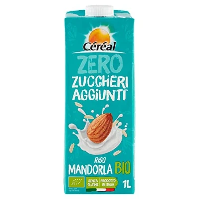 Immagine di Céréal Riso e Mandorla Bio, Bevanda Vegetale con Latte di Mandorla, senza Zuccheri Aggiunti, 1 L