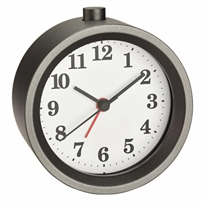 Immagine di TFA Dostmann analogica in Metallo 60.1026 con meccanismo Silenzioso, Sveglia Funzione Snooze, Grigio, (95 x (B) 50 (H) 100 mm