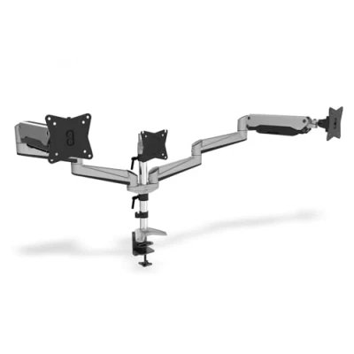 Immagine di Digitus da 90363 3 scomparti Supporto tavolo per monitor 38,1 cm (15) 68,6 (27) Nero, Argento Ruotabile, Regolabile in altezza, Inclinabile, Girevole,