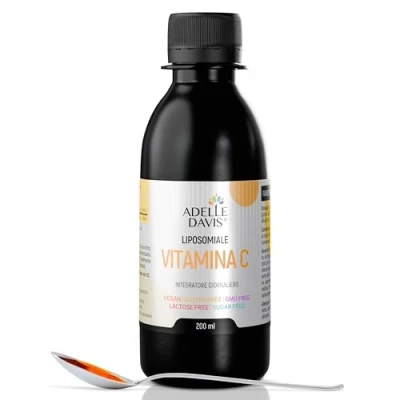 Immagine di ADELLE DAVIS Vitamina C Liposomiale Vegano, Integratore 200 ml, Alto Dosaggio x10, Supporto per Immunità, Pelle Radiosa, Ossa e Cartilagini Sane, Riduzione Stanchezza Stress Ossidativo