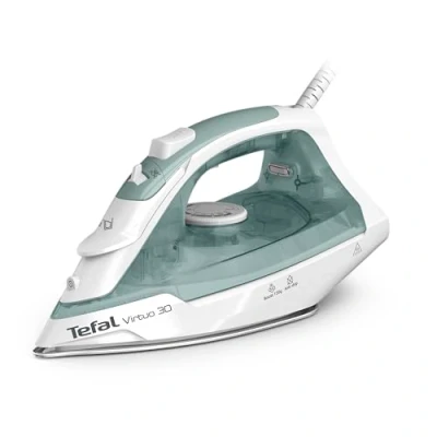 Immagine di Tefal Virtuo FV2C42E0 Ferro da stiro a vapore, 2000 W, 27 g/min, vapore 120 tempo di riscaldamento 30 sec, verticale, sgocciolamento, punta precisione, eucalipto,