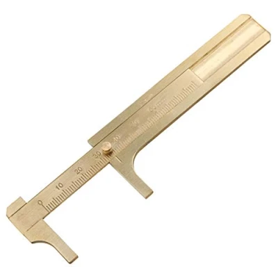 Immagine di Calibro a corsoio scorrevole in acciaio inossidabile Righello Strumento di misura Mini da tasca ottone(80mm length) Handcraft Tools