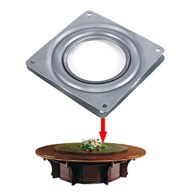 Immagine di Piastra Girevole Quadrata da 4&quot;Lazy Susan Giradischi Cuscino Sgabello Bar con Rivestimento Resistente alla corrosione e ruggine per TV Tavolo