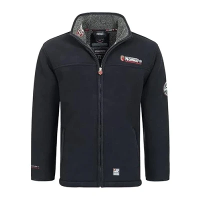 Immagine di Geographical Norway Distribrands Ubolt Men Uomo Warm Thick Fleece Zip Winter Sweatshirt Jacket Soft Felpa A Maniche Lunghe Foderata Ideale Autunno Inverno (Marino S)