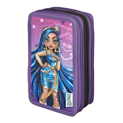 Immagine di Scooli Tripledecker Monster High Estuche escolar relleno con bolígrafos y accesorios de Ideal para la escuela, El Tiempo Libre viajar a partir 6 Años