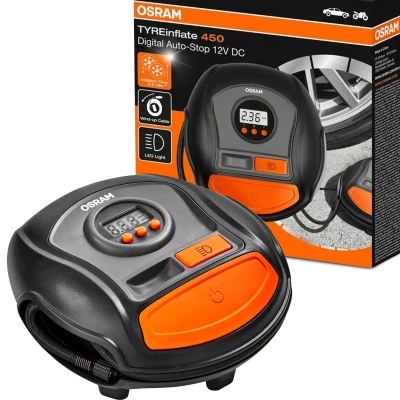Immagine di OSRAM TYREinflate 450 OTI450 Compressore d&#039;aria 6,9 con alimentazione da accendisigari, portatile, digitale