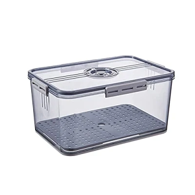 Immagine di YLSZHY Contenitore per frigorifero da 7 l, in plastica trasparente alimenti, PET trasparente, alimenti con coperchio, verdure, frutta, verdura