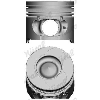 Immagine di NÜRAL 87 123407 10 Pistone 76,5 con porta fascia elastica, per biella trapezoidale RENAULT: CLIO 2, 3, SUZUKI: Jimny SUV