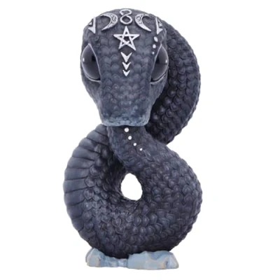 Immagine di Nemesis Now Cult Cuties Ouroboros Snake 9,6 cm, resina, nero, statuetta di serpente occulto Ouroboros, spaventosamente adorabile, regalo serpente, fuso in resina alta qualità, dipinto a mano