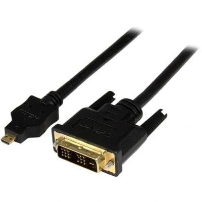 Immagine di StarTech.com Cavo Micro HDMI a DVI da 2m, adattatore DVI, Convertitore Type D monitor/display/proiettore video Single Link, Durevole, M/M (HDDDVIMM2M)