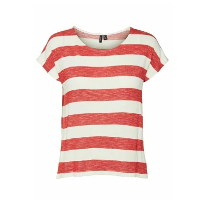 Immagine di Vero Moda Vmwide Stripe S/L GA NOOS Tshirt con stampa, Donna, Taglia: XS, Goji berry