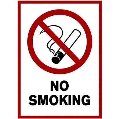 Immagine di 5x Adesivi Vietato Fumare No Smoking A4 21 x 29,7 cm per Uso Interno o Esterno con Protezione UV Resistente alle Intemperie Non Fumo di Sigaretta Segnale Divieto STROBO