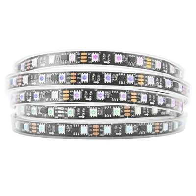 Immagine di BTF LIGHTING WS2811 IC=RGB IC Indirizzabile Dream Color Striscia LED 5M 60LED/m 20Pixel/m 300LED 100pixel Impermeabile IP67 Nero PCB Flessibile DC12V Effetto Inseguimento per la Decorazione Casa