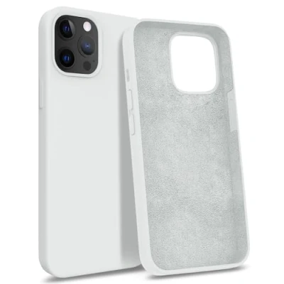 Immagine di MyGadget Custodia per iPhone 12 Pro Max Hardcase con Strato Microfibra &amp; Cover Silicone Resistente Protezione Antigraffio Antiurto Bianco