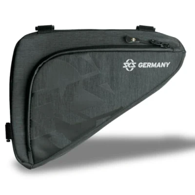 Immagine di SKS Germany Traveller Edge Trekking e da Città, Accessori per Bici (Borsa in Tessuto Idrorepellente, con Anello Mini Pompa, Chiusura Velcro Easy Zip, Volume: 1 l) Unisex Adult, Nero, One Size