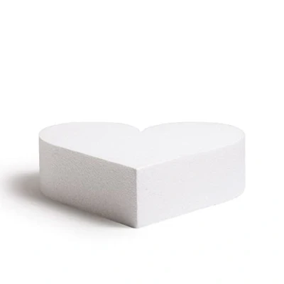 Immagine di Decora 0174062 Basi a forma di cuore in polistirolo ideali per esercitazioni e realizzare torte piani dall&#039;aspetto perfetto, Dim. 25 X H 7,5 CM